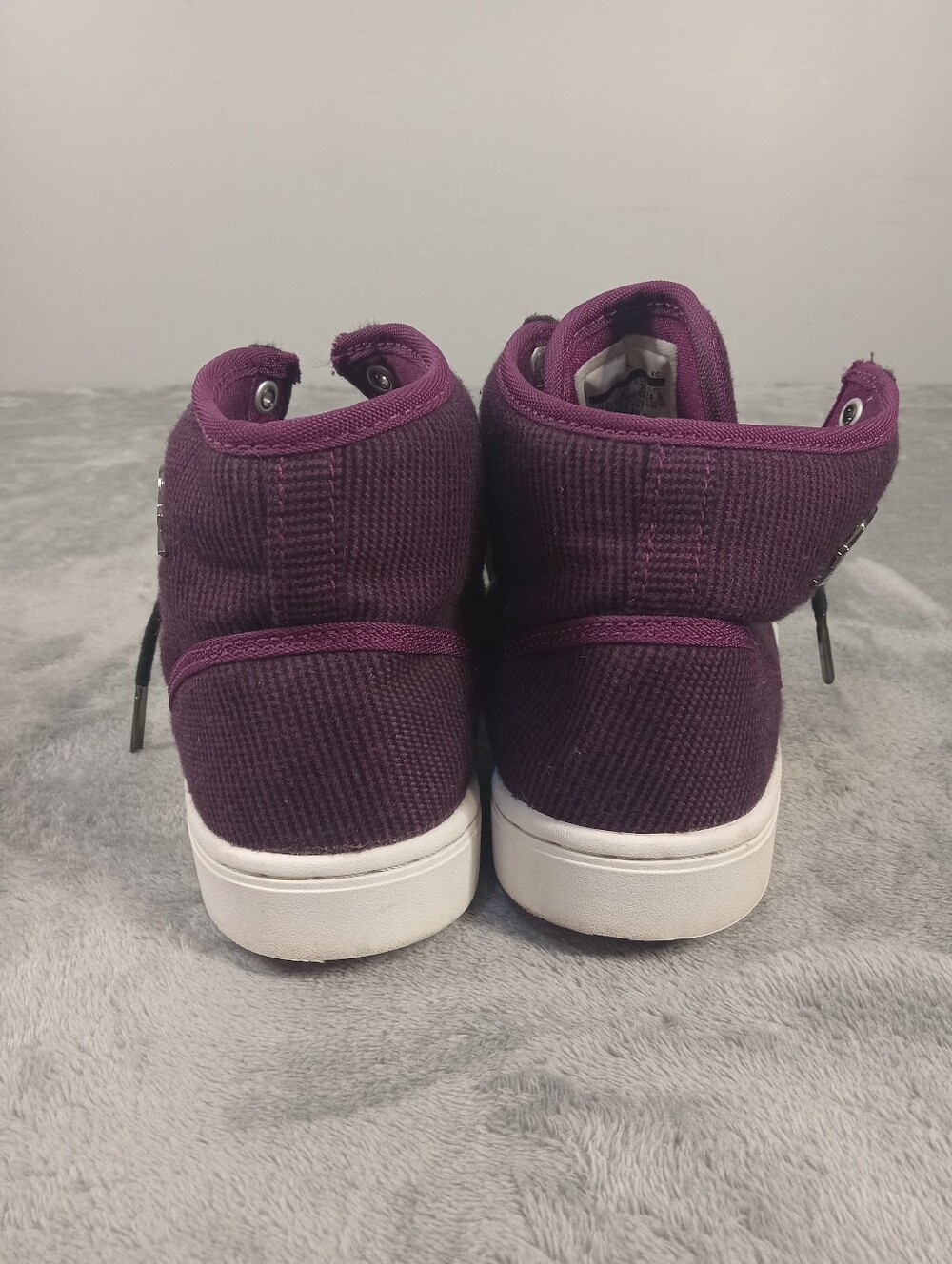Jordan Women's High-Top Canvas Sneakers in Deep Plum Size 6.5 - Picture 5 of 11